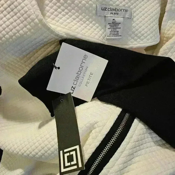 Liz Claiborne Petite Women's Jacket - Crema Black - New with Tags - Picture 6 of 8
